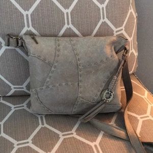 Lucky Brand 🍀 Gray Leather Crossbody Bag